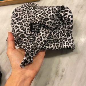 Snow leopard print scrub cap